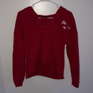red crop top sweatshirt